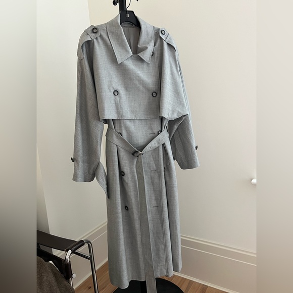 Toteme tailoring trench in light grey 100% wool - Picture 3 of 13